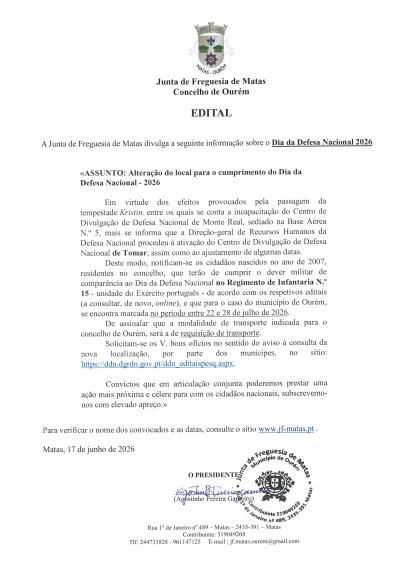 Dia Defesa Nacional 2026