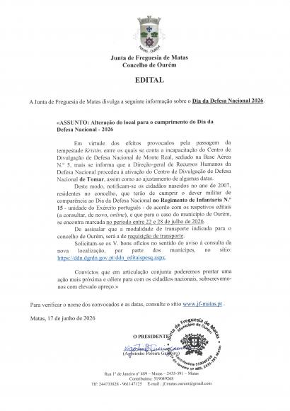 Dia Defesa Nacional 2026
