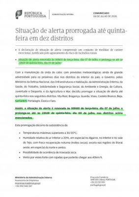 Situa&ccedil;&atilde;o de Alerta - Santar&eacute;m